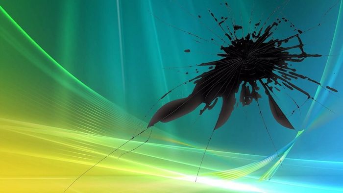 Hình nền vỡ màn hình tông xanh mát dịu